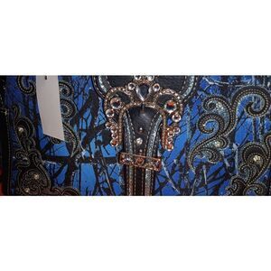 Crackle Camo Rhinestone Buckle CC Handbag NWT